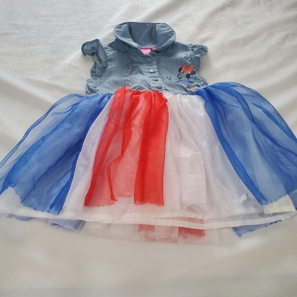 Disney Minnie Mouse Denim/Chambray  Tulle Dress 18 months - Picture 4 of 6